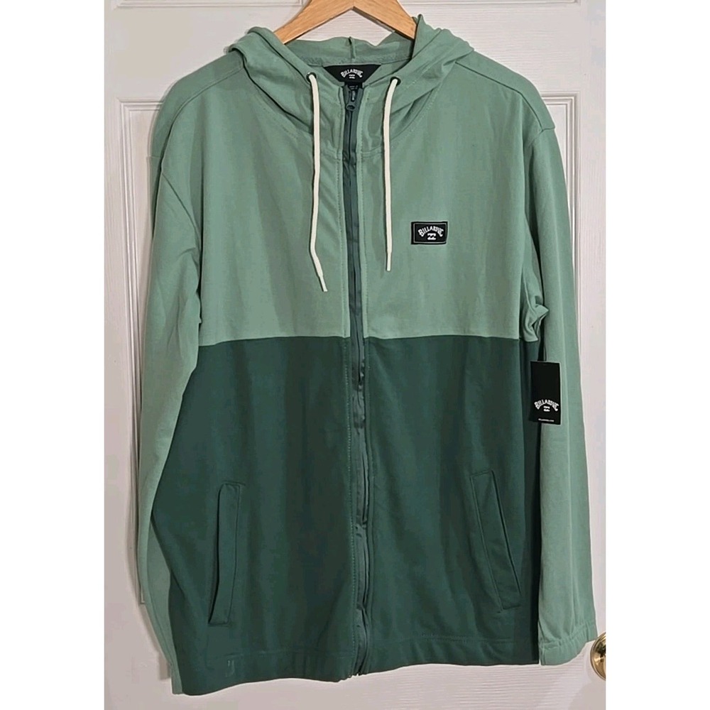 Billabong Men's Jacket MEDIUM Dusty Green Full Zipper Hooded NEW
